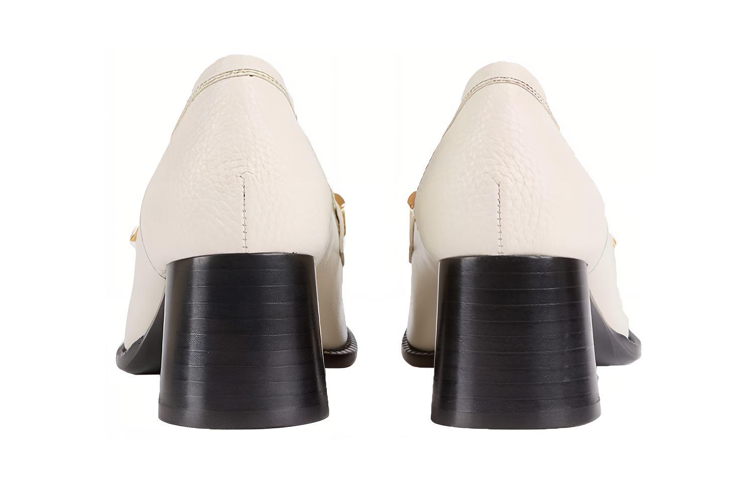 Purchase (W) Gucci 白色链条中跟乐福鞋 626594-1DOF0-9022