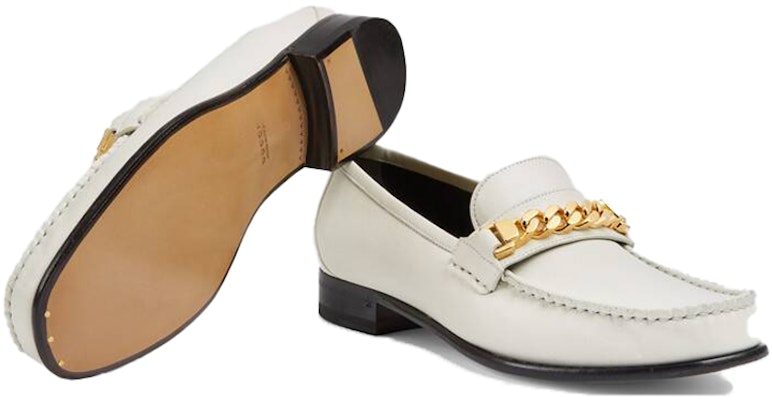 (Women) Gucci Chain Loafers Shoes White 645445-16M00-9050 Purchase (Women) Gucci Chain Loafers Shoes White 645445-16M00-9050
