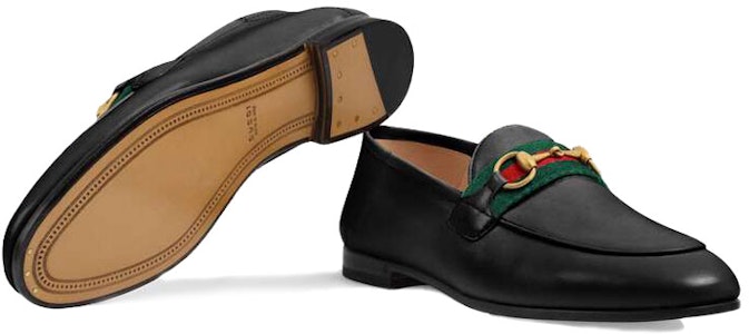 (W) Gucci Slip On Loafer dengan Web Kulit Hitam 631619-CQXM0-1060 Details for (W) Gucci Slip On Loafer dengan Web Kulit Hitam 631619-CQXM0-1060