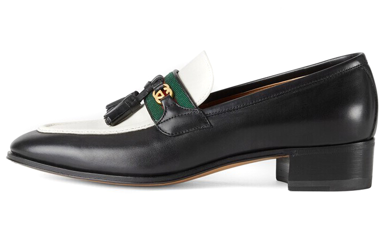 (Women) Gucci Loafer with Web and Interlocking G 'Black White' 674662-1W6B0-1170