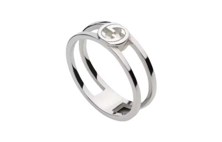 (Women) GUCCI Logo 925 Silver Ring for Women - Silver 797029J84008106