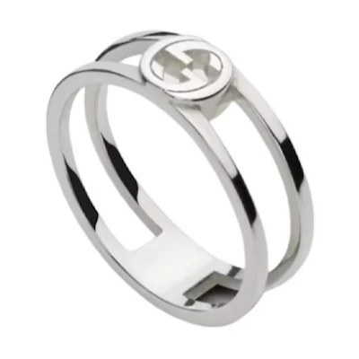(Women) GUCCI Logo 925 Silver Ring for Women - Silver 797029J84008106
