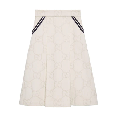 (Women) Gucci Logo Beige Diamond Pattern Mid-Length Casual Knit Dress for Women 691847-XDBX2-9207