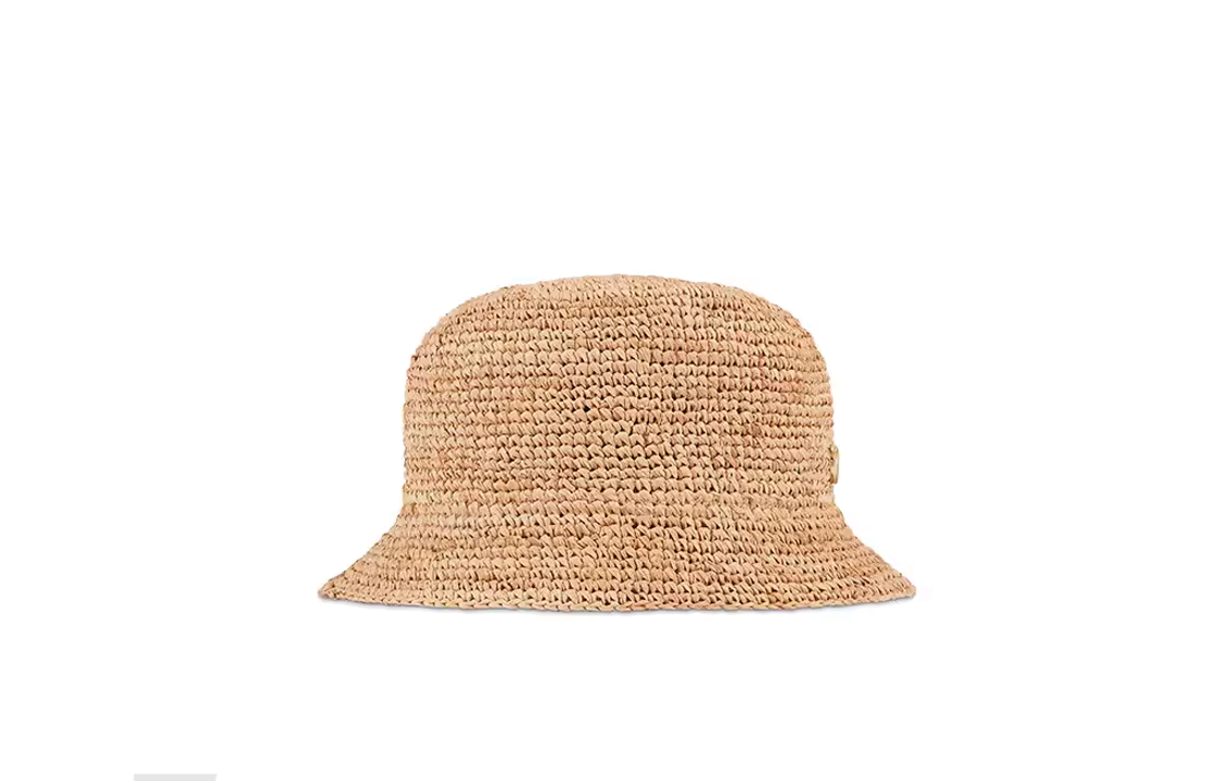 Lookbook (W) GUCCI Topi Bucket Logo Beige Raffia Straw Cotton. 5535743HE44
