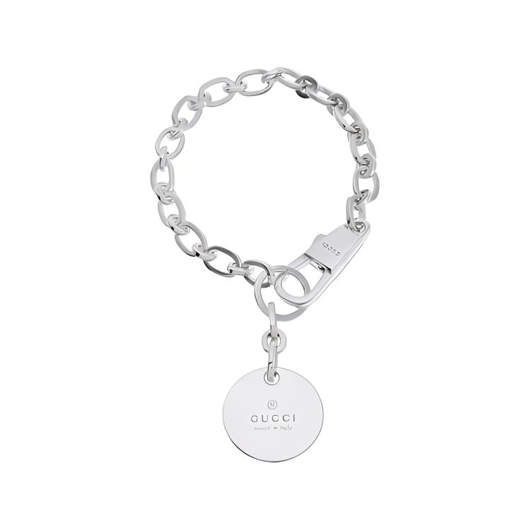 (Women) GUCCI Logo Bracelet Silver for Women. 152056-J8400-8106