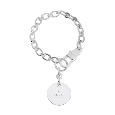 (Women) GUCCI Logo Bracelet Silver for Women. 152056-J8400-8106