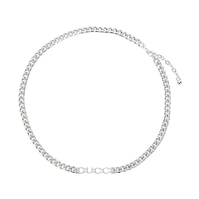 (Women) GUCCI Logo Brass Necklace Silver. 796654I46010926NEWPALLADIO