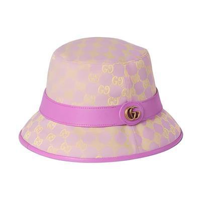 (Women) GUCCI Logo Canvas Purple Bucket Hat Women 7484764HG628772