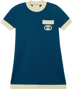 (W) Vestido Azul Gucci Logo Colorblock Cuello Redondo Manga Corta 606015-XKA4A-4492 Buy (W) Vestido Azul Gucci Logo Colorblock Cuello Redondo Manga Corta 606015-XKA4A-4492