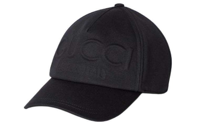 (Women) GUCCI Logo Cotton Baseball Cap Women Black. 7804283HAZQ1000