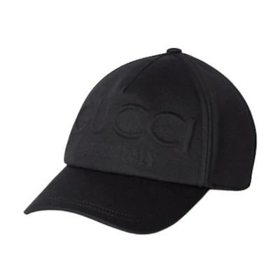 (Women) GUCCI Logo Cotton Baseball Cap Women Black. 7804283HAZQ1000
