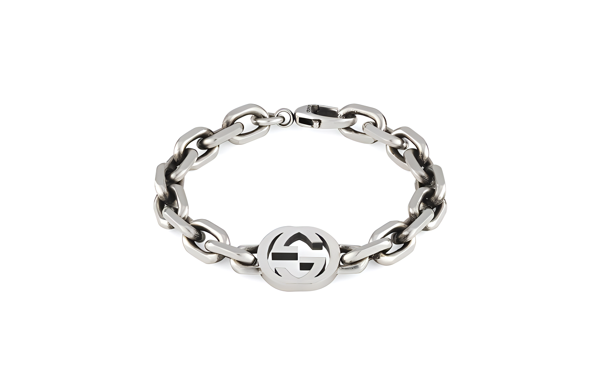 (Women) GUCCI Logo Design 925 Silver  Bracelet - Silver. YBA627068001