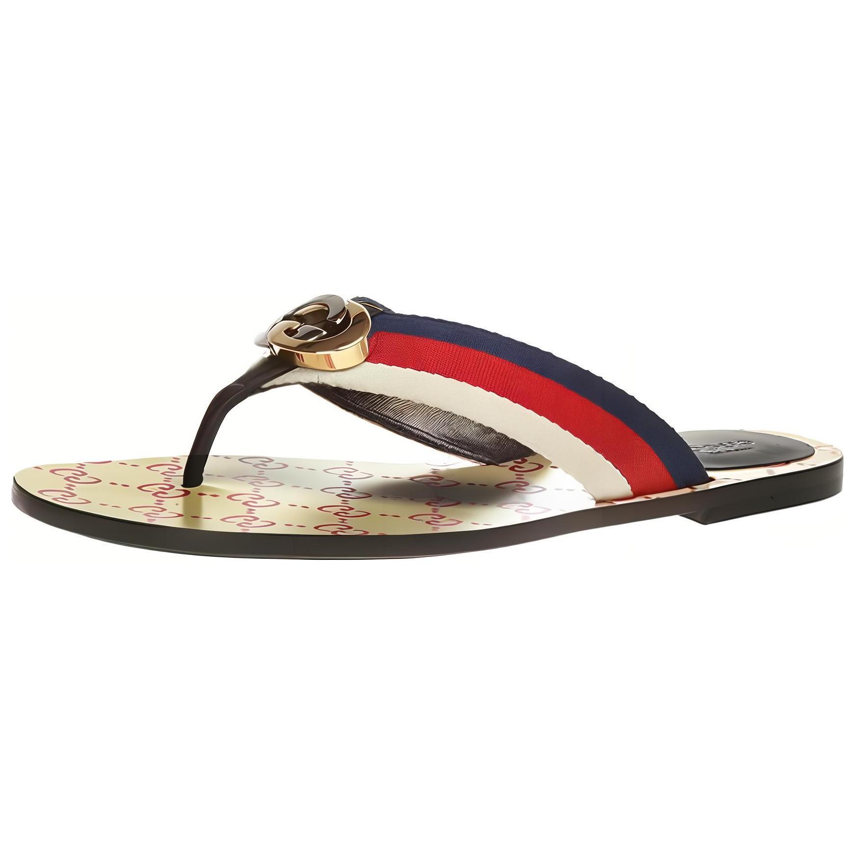 Shop (W) Sandal Jepit Gucci Logo Coklat 612138-H9020-9120