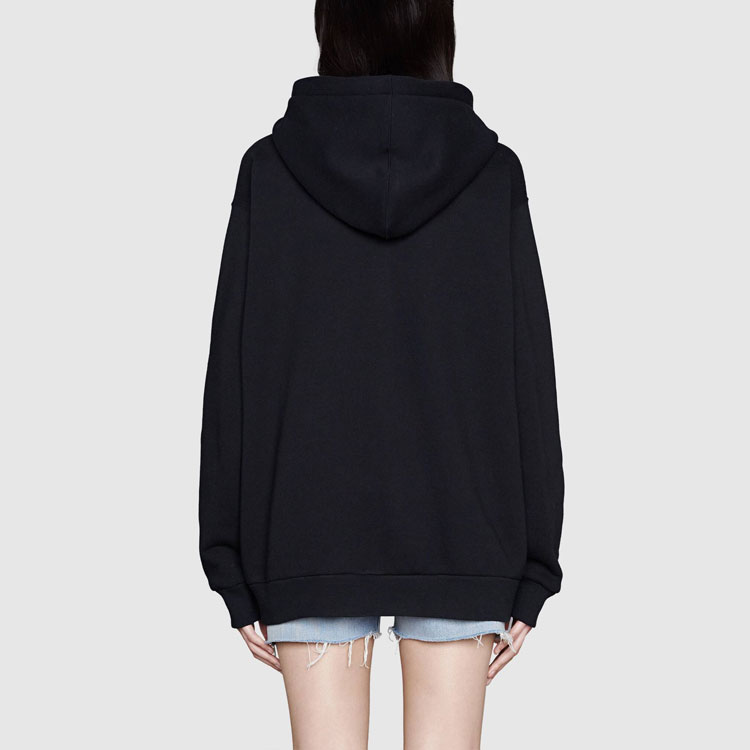 (Women) Gucci Logo Heart Apple Print Hoodie Black 615061-XJDOM-1082 圖 5
