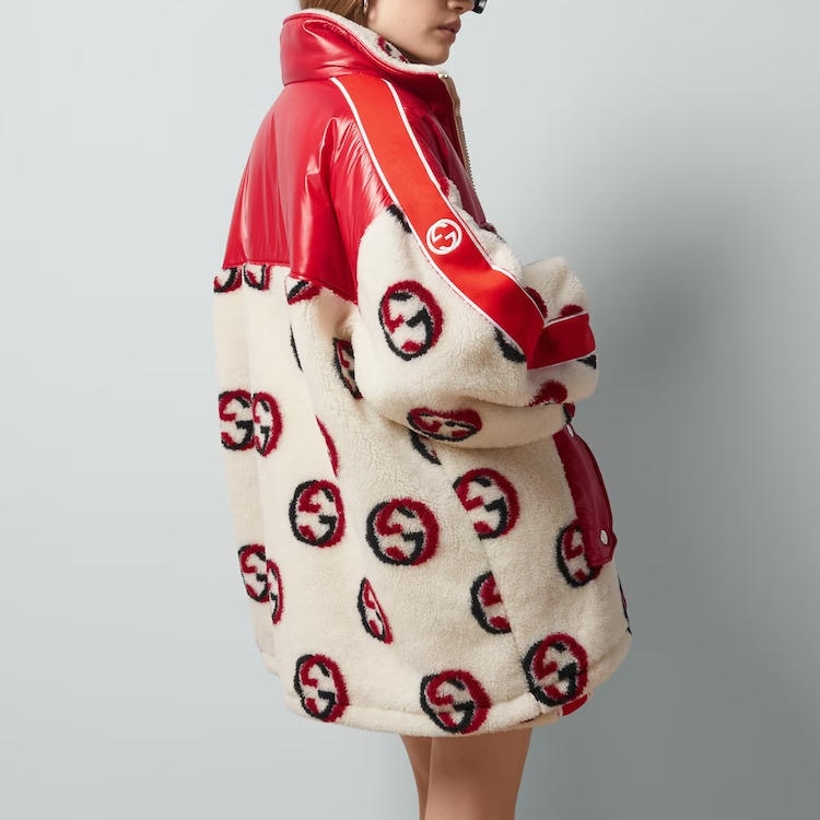 (Women) Gucci Logo Jacquard Colorblock Zip-Up Jacket 767009-XJF7Q-9330 圖 5