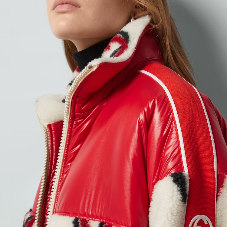 (Women) Gucci Logo Jacquard Colorblock Zip-Up Jacket 767009-XJF7Q-9330 圖 7