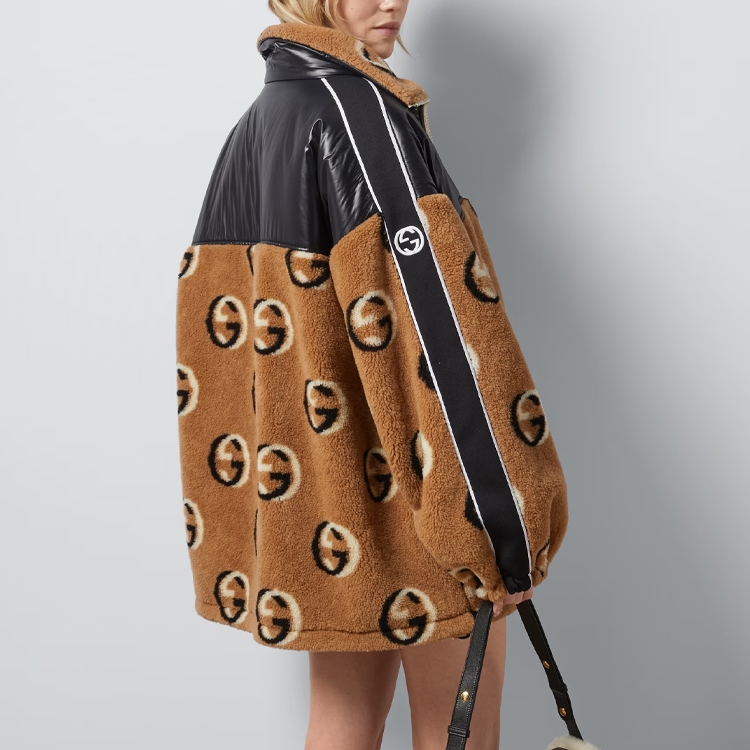 (Women) Gucci Logo Jacquard Colorblock Zip-Up Jacket 767009-XJF7Q-9330 圖 10