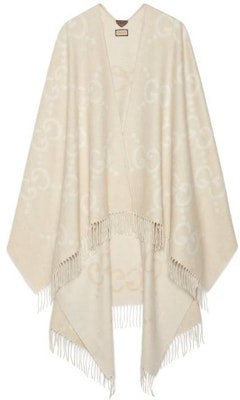 (W) 구찌 로고 자카드 프린지 케이프 카멜 컬러. 774308-4GABX-9877 Order (W) 구찌 로고 자카드 프린지 케이프 카멜 컬러. 774308-4GABX-9877