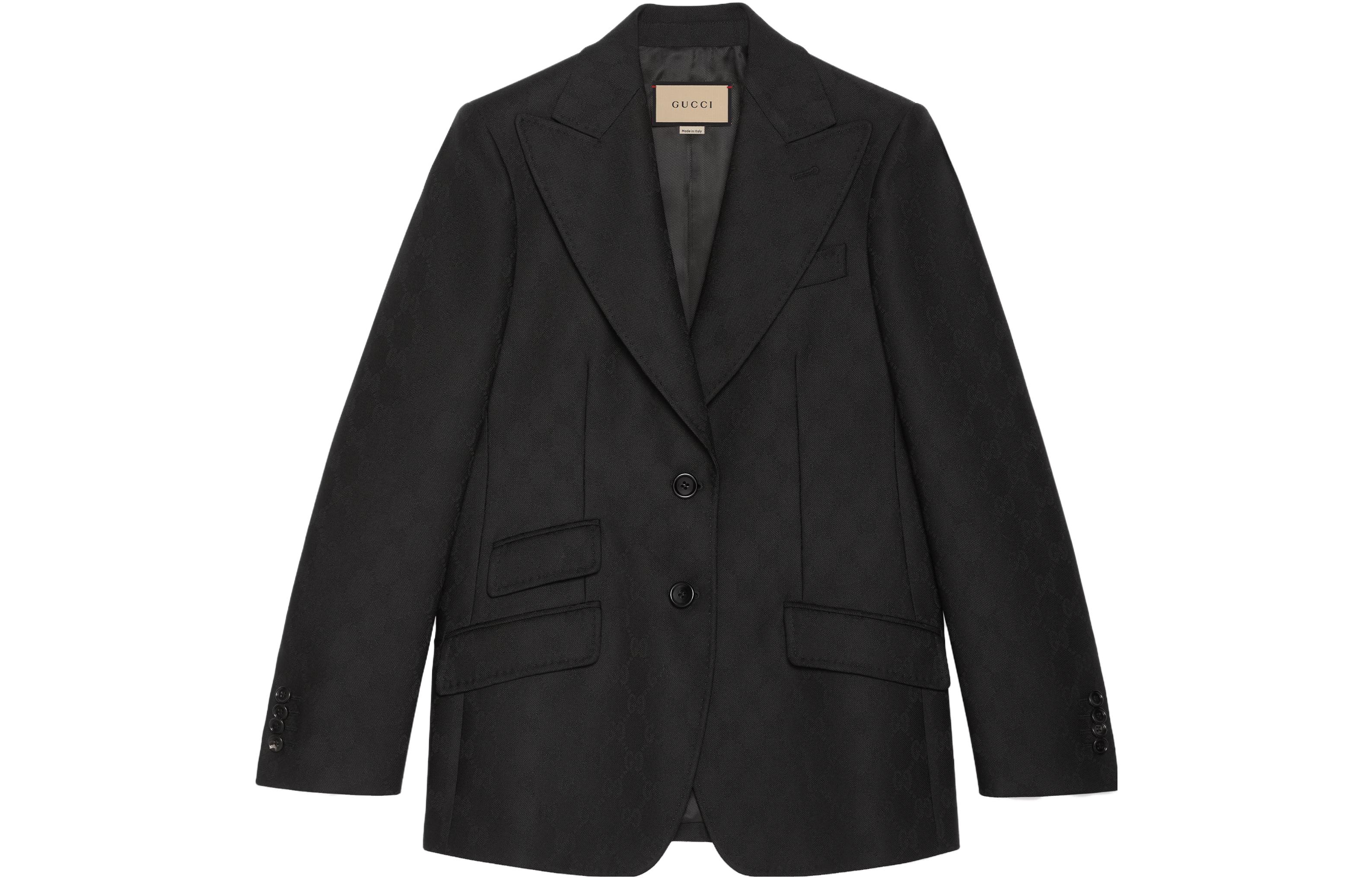 (Women) GUCCI Logo Jacquard Single-Breasted Casual Blazer Women. 721089-ZAKF8-1000