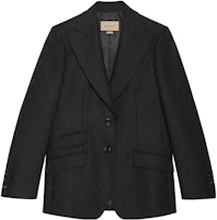(Women) GUCCI Logo Jacquard Single-Breasted Casual Blazer Women. 721089-ZAKF8-1000 (Women) GUCCI Logo Jacquard Single-Breasted Casual Blazer Women. 721089-ZAKF8-1000
