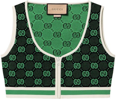 (Women) Gucci Logo Jacquard Zip Tank Top Women 756273-XKDCR-1145 Buy (Women) Gucci Logo Jacquard Zip Tank Top Women 756273-XKDCR-1145