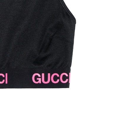 (W) GUCCI Camiseta Tejida con Logo Negra. 693086-XJDS5-1037 1