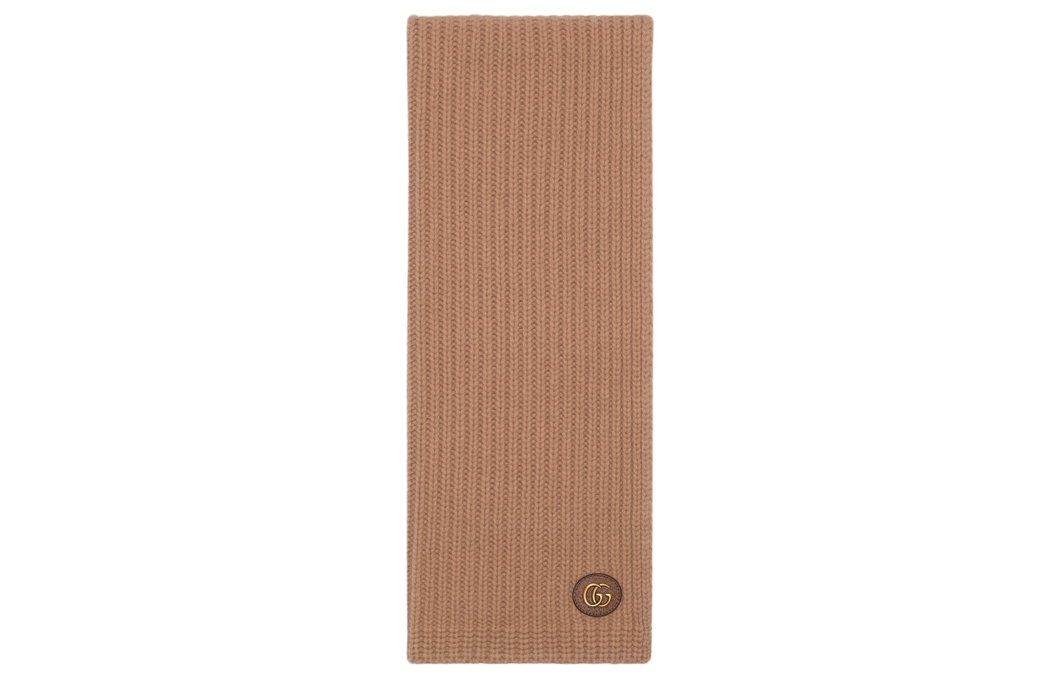 (Women) GUCCI Logo Knit Scarf for Women - Brown 7734263GB029800 圖 2
