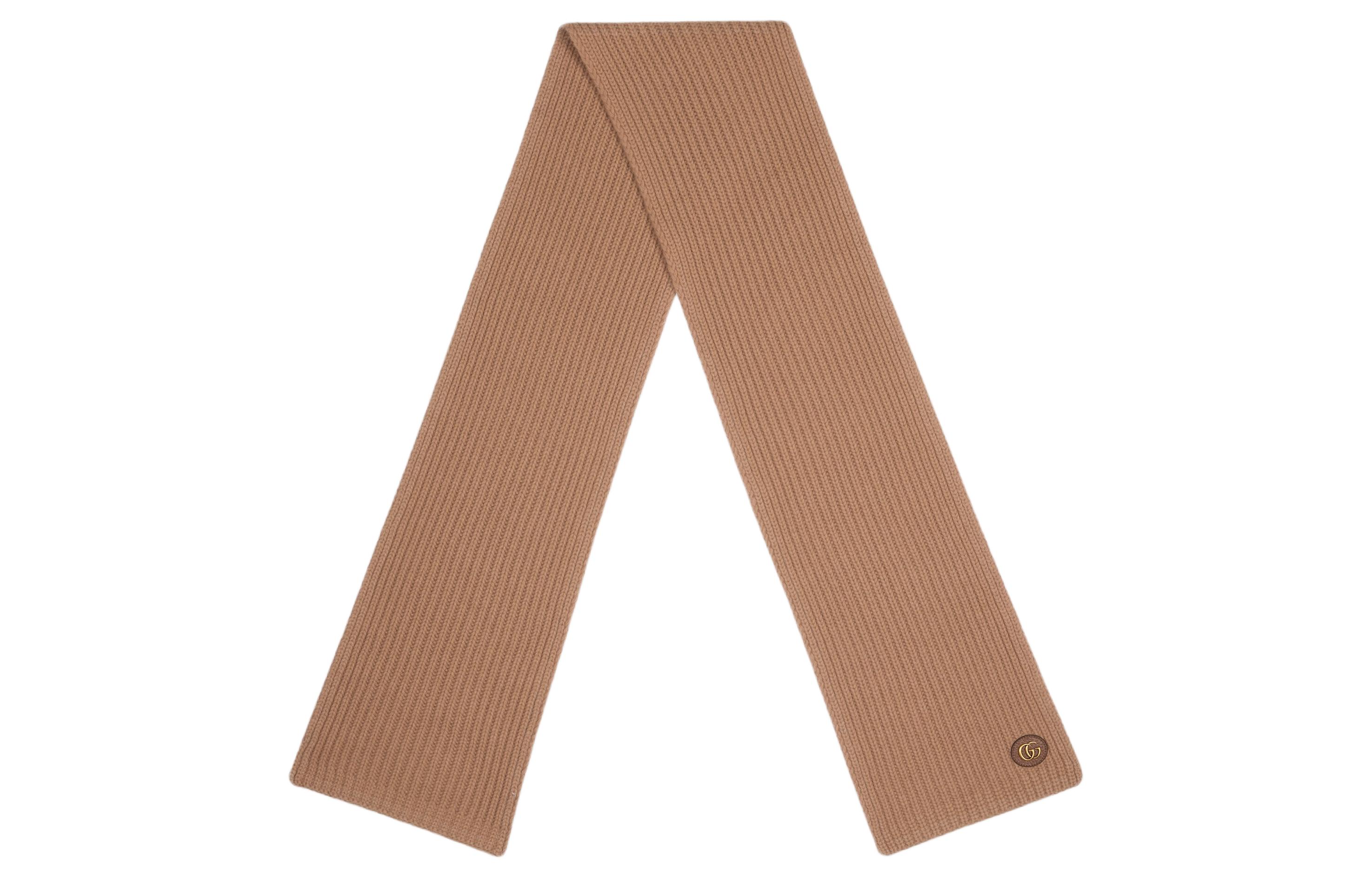 (Women) GUCCI Logo Knit Scarf for Women - Brown 7734263GB029800 圖 3