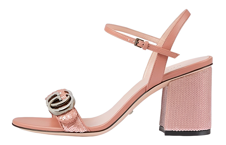(Women) Gucci Logo Leather Sandal 'Pink' 646554-2MO60-6860