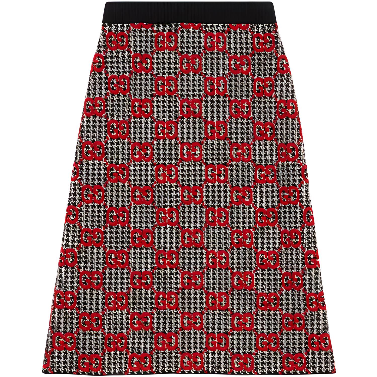 (Women) Gucci Logo Patterned Checkered Casual Skirt Floral 731011-XKCM8-1040