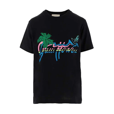 (Women) Gucci Logo Print Black Crewneck T-Shirt 580762-XJCRA-1082