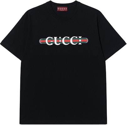 (W) 古驰Logo印花黑色圆领T恤 788093-XJGL6-1082 Buy (W) 古驰Logo印花黑色圆领T恤 788093-XJGL6-1082