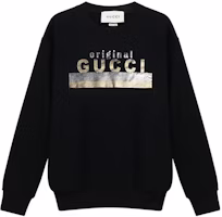 (Women) Gucci Logo Print Cotton Long Sleeve Sweatshirt Black 617964-XJCR1-1082 (Women) Gucci Logo Print Cotton Long Sleeve Sweatshirt Black 617964-XJCR1-1082