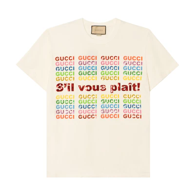 (Women) Gucci Logo Print Oversized Tee SS23 Off-White 717422-XJFJT-9088