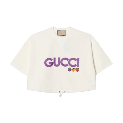 (Women) Gucci Logo Print Short Sleeve T-Shirt SS24 Off-White 773722-XJF8P-9088