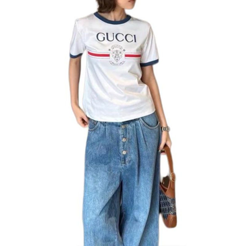 (Women) GUCCI Logo Print SS25 Regular T-Shirt Women’s White 813753-XJG5V 圖 3