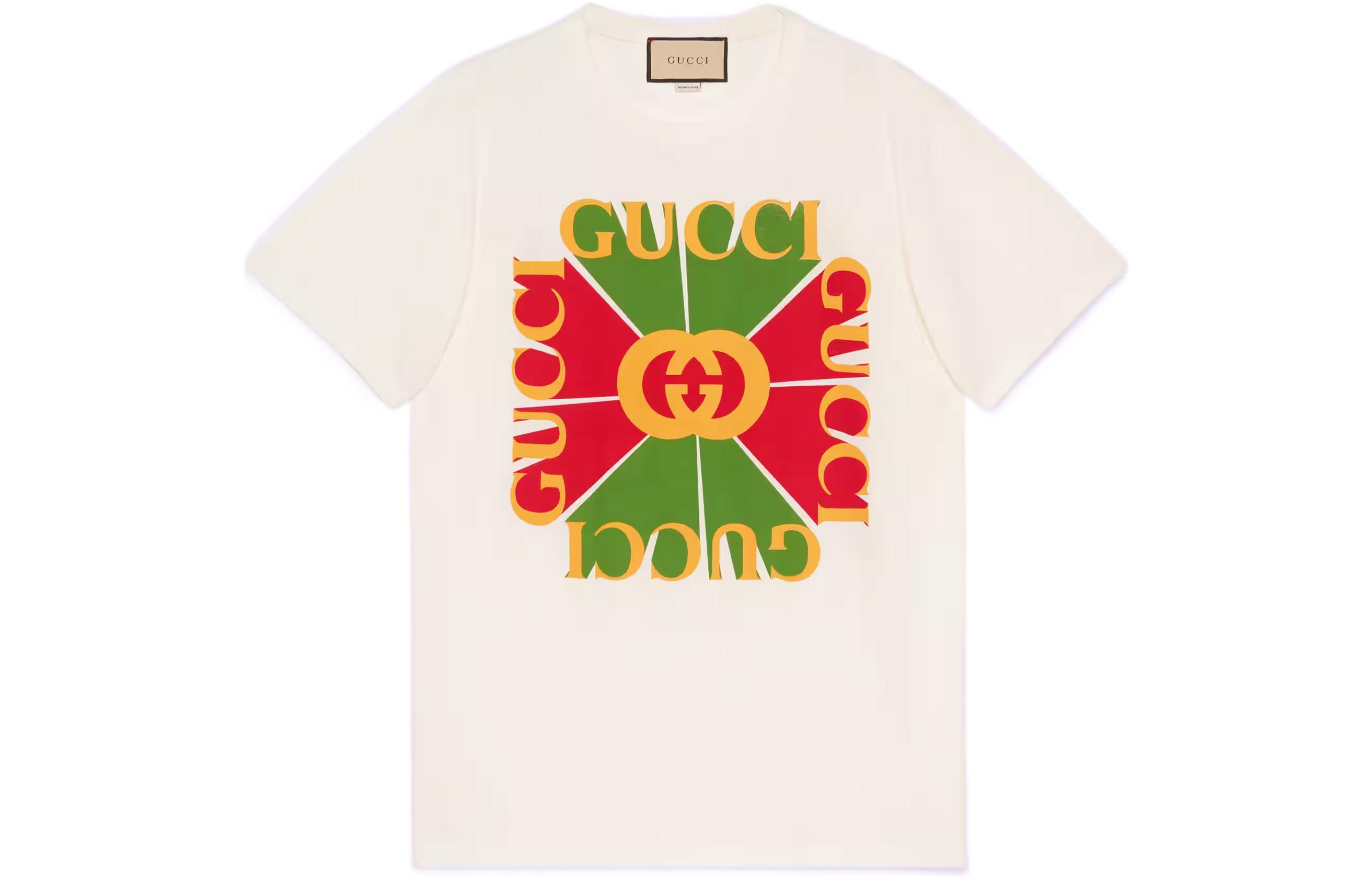(Women) Gucci Logo Printed Beige T-Shirt 717422-XJE6E-9095