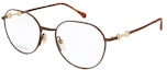 Shop (Women) GUCCI Logo Round Optical Glasses Women’s Gold/Brown Metal Frame. GG1336O