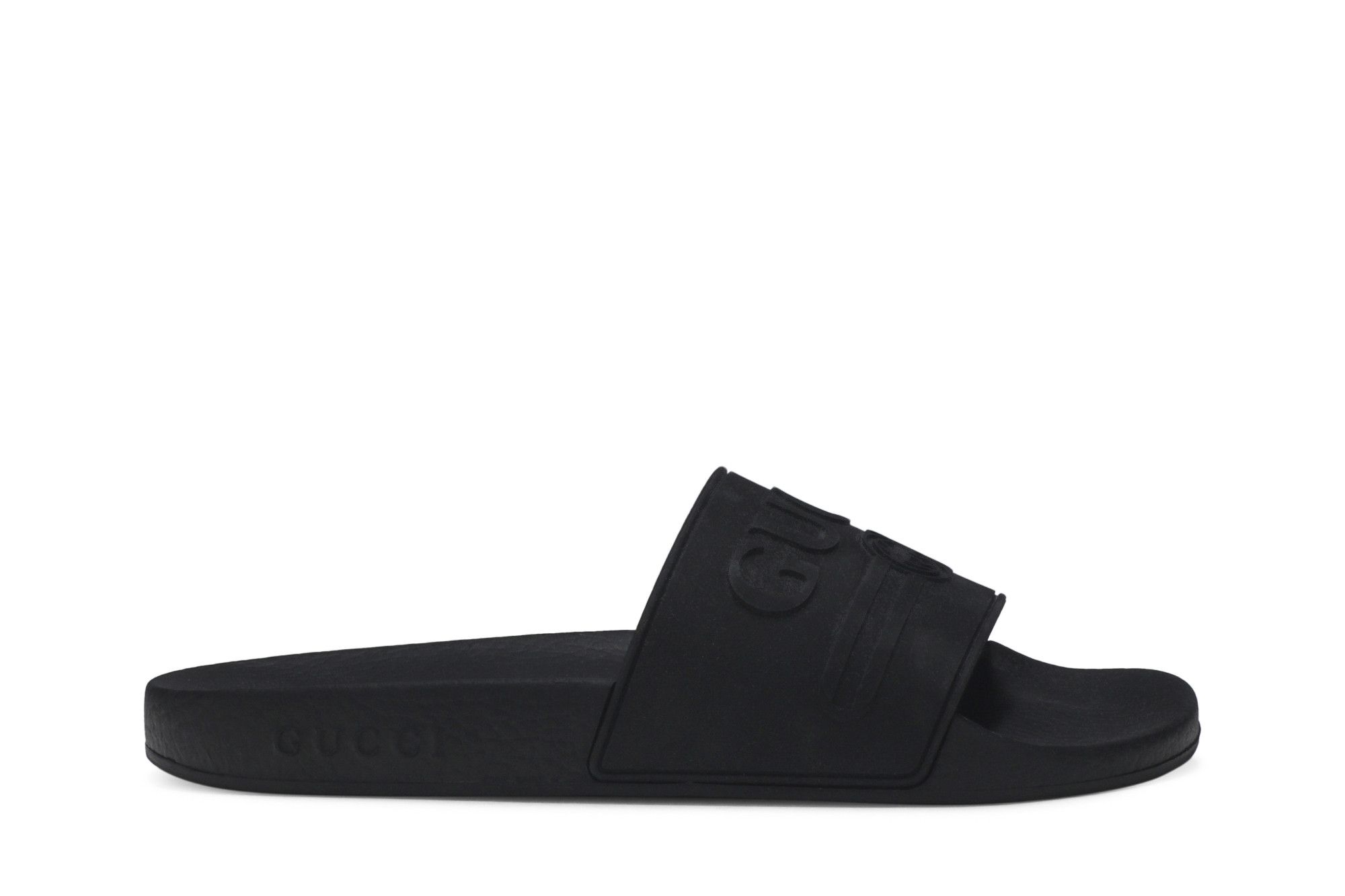 (Women) Gucci Logo Rubber Slide 'Black' 525140-JCZ00-1031