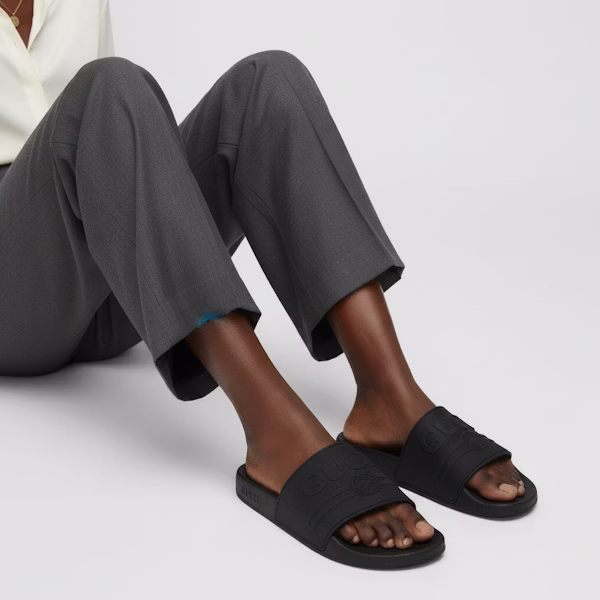 (W) 古驰标志黑色橡胶拖鞋 525140-JCZ00-1031 Order (W) 古驰标志黑色橡胶拖鞋 525140-JCZ00-1031