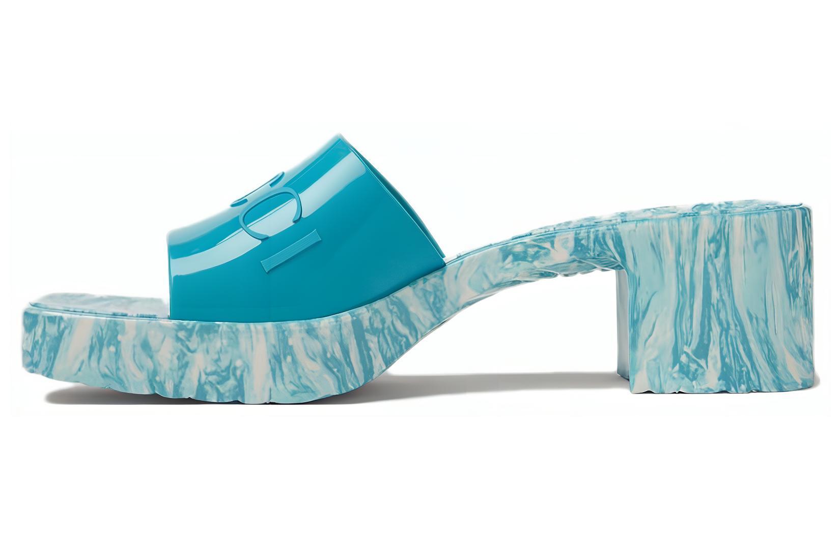 (Women) Gucci Logo Slide Sandals Light Blue 700989-JFM00-4623