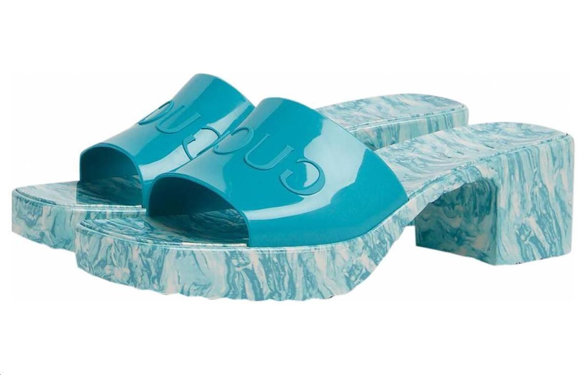 Shop (W) Sandalias Gucci Logo Azul Claro 700989-JFM00-4623