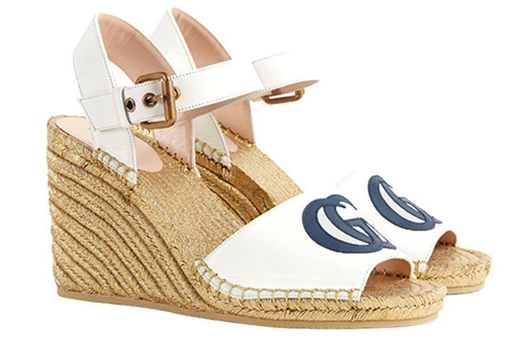 Order (Women) Gucci Logo Wedge Sandal 'White' 658629-C9DS0-9080