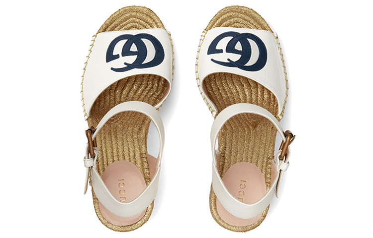 Lookbook (Women) Gucci Logo Wedge Sandal 'White' 658629-C9DS0-9080