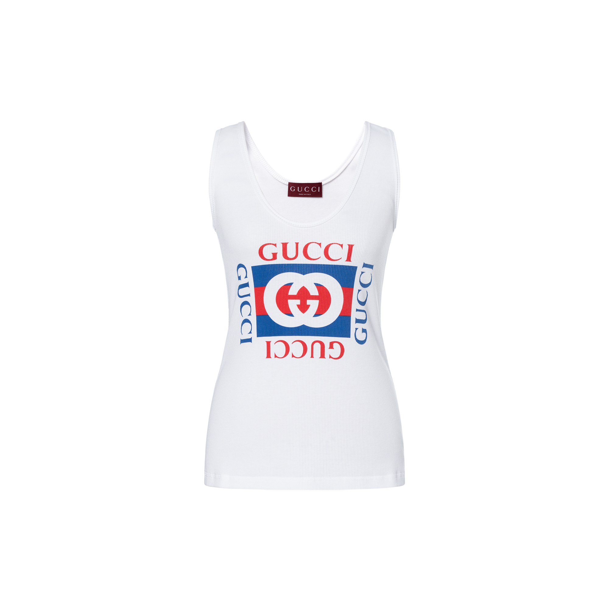 (Women) Gucci Logo White Sleeveless Tank Top 790344-XJGL4-9474