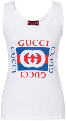 (Women) Gucci Logo White Sleeveless Tank Top 790344-XJGL4-9474 Buy (Women) Gucci Logo White Sleeveless Tank Top 790344-XJGL4-9474