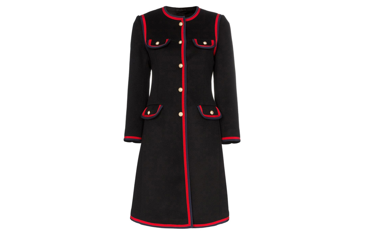 (Women) Gucci Long Black Wool Coat 544855-ZHW03-1152