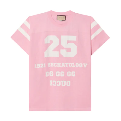(Women) Gucci Loose Fit Pink Crew Neck Graphic T-Shirt 660744-XJDKM-5904
