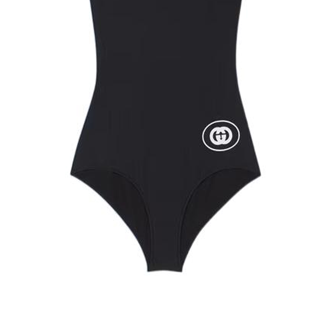 Purchase (W) GUCCI Love Parade 黑色Logo印花女士连体泳衣泳装 688997-XHAEV-1070