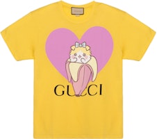 (Women) Gucci Love Parade FW22 Banana Cat Print T-Shirt Yellow 615044-XJD8I-7269 (Women) Gucci Love Parade FW22 Banana Cat Print T-Shirt Yellow 615044-XJD8I-7269